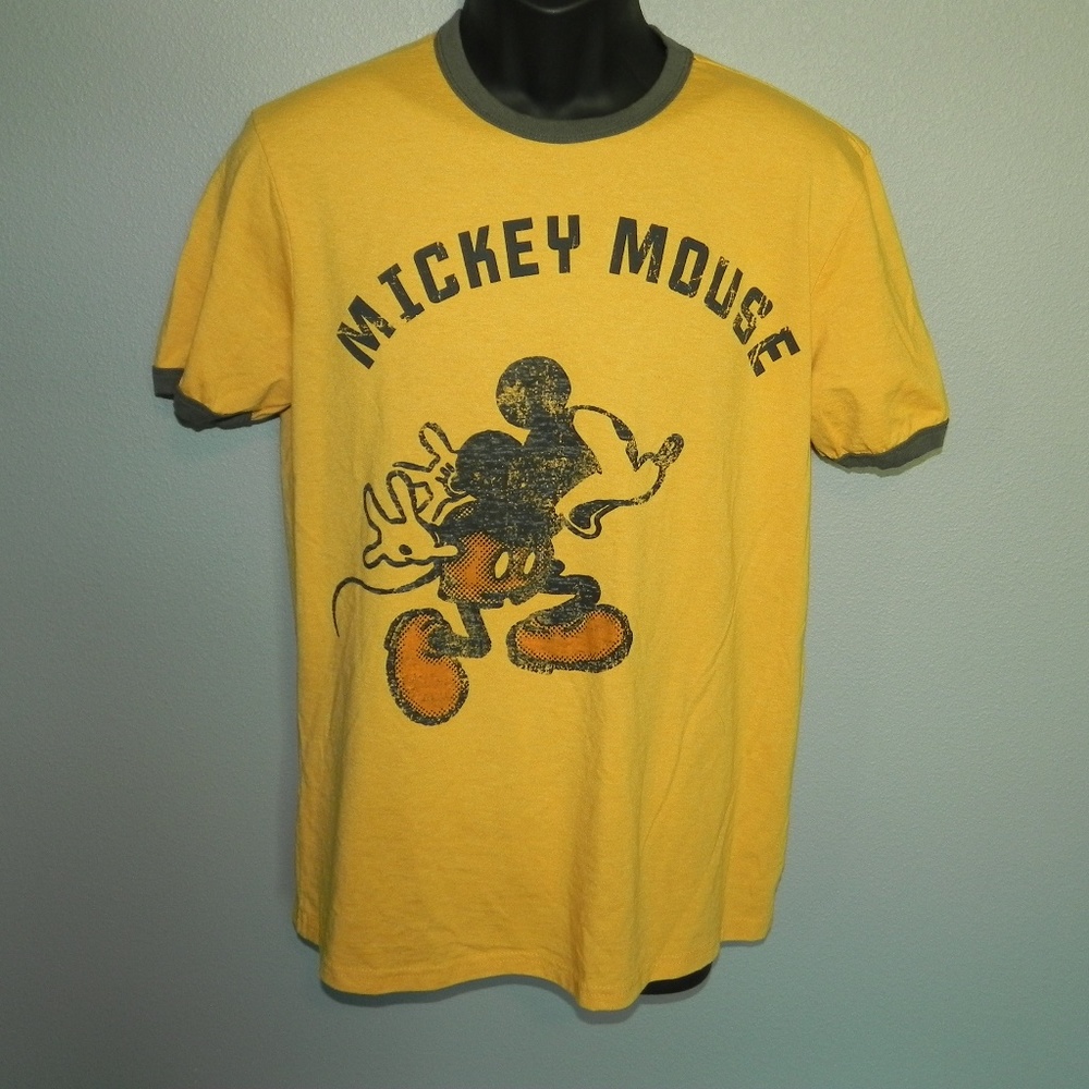 Disney Mickey Mouse Yellow Men's T-shirt Small